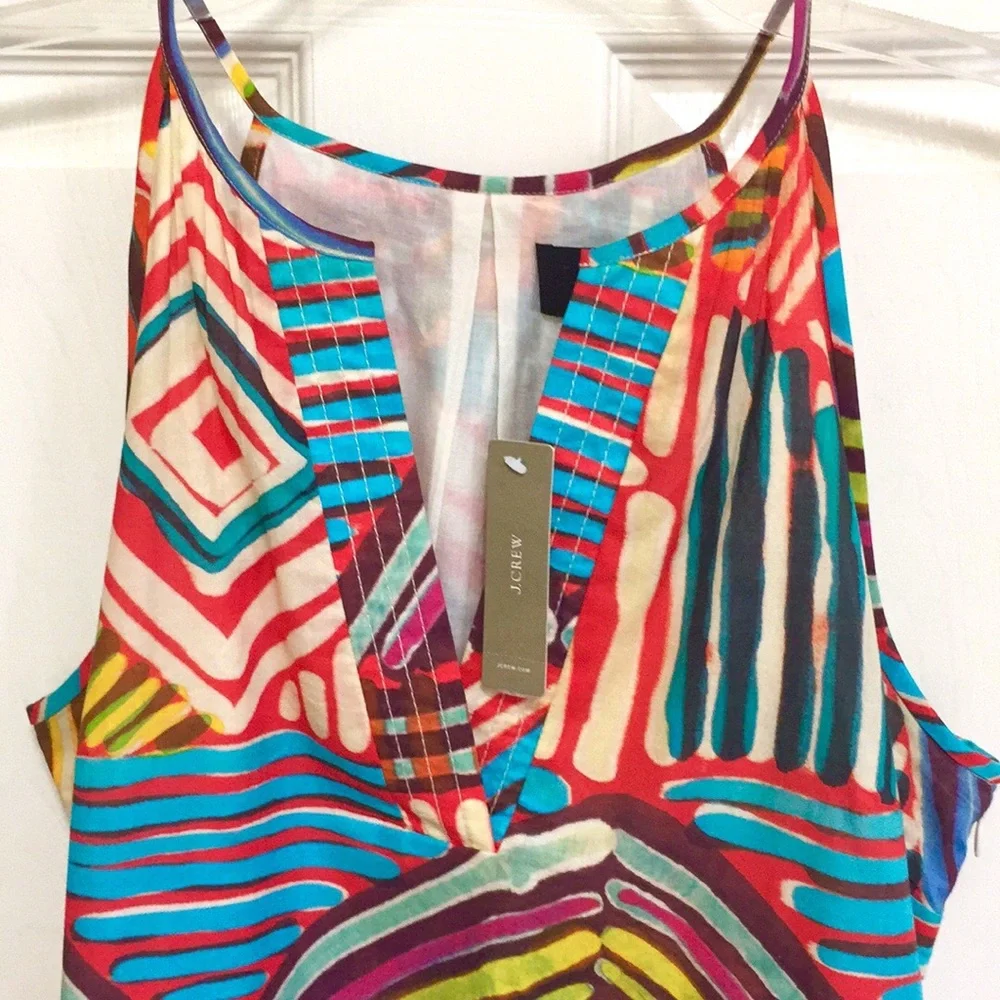 NWT J. Crew Geo Brush Stroke Sundress